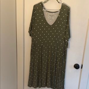 Olive Green Polka Dot Dress